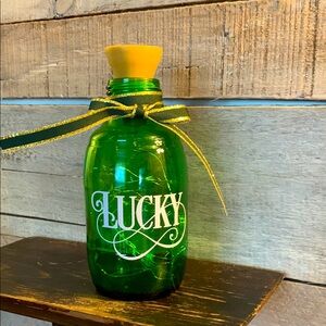 Hand Crafted- ‘Lucky’ Green Barrel Solar Lantern